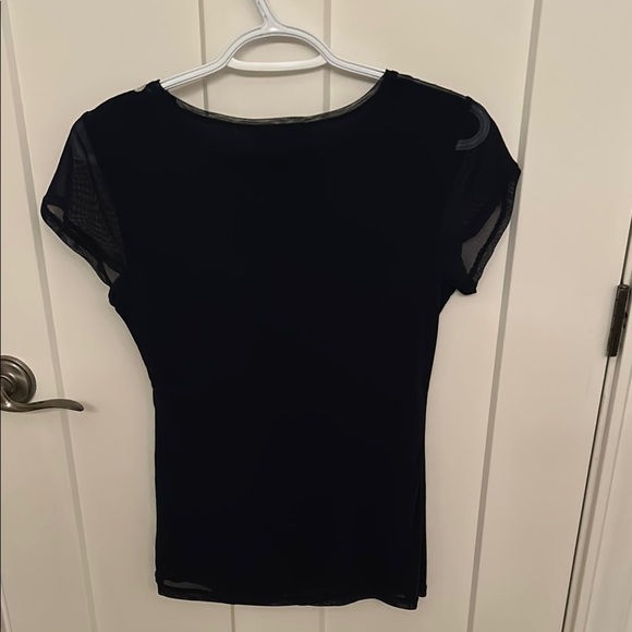 INC International Concepts Navy & Silver Lined Top, size M - Picture 4 of 6